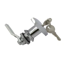 Silver T-Handle Door Cover Latch w/ 2 Keys Lid Lock For Truck RV Shell Camper