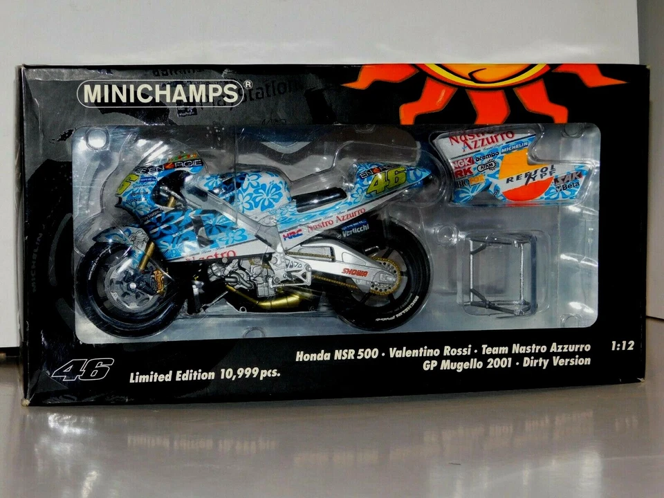 Rossi Honda NSR 500 Bike, Mugello Gp 2001 Verwittert MINICHAMPS 122 016186 1:12 - Bild 3 von 4