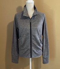 Lucy Active Medium Heather Gray Full Zip Long Sleeve Jacket