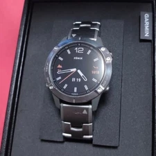 Pre-owned GARMIN FENIX 6 Sapphire Ti Gray Titanium band GPS Watch 47mm Unisex