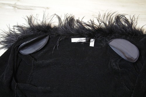 Cárdigan de Colección Valerie Stevens Chenille Negro Pluma de Avestruz 2XL Años 90 Y2K - Imagen 13 de 15