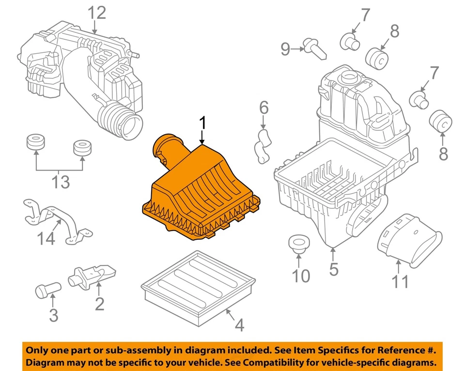 Used Air Cleaner Assembly fits: 2013 Ford F250SD PICKUP 6.2 Grade A Foto 3 de 4