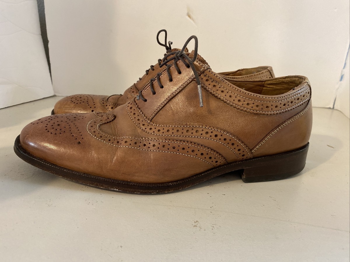 ALDO Mens Sz 8 US Brown Leather Wingtip Brogue Oxford Lace  display picture 2