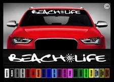 40" Beach Life Sun Flip Flops Lake Hawaiian Car Decal Sticker Windshield Banner