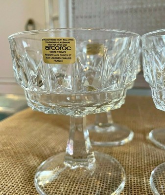 Set Of 4 Arcoroc France Small Crystal Stemware Wine Or Parfait Glasses 4 Ebay