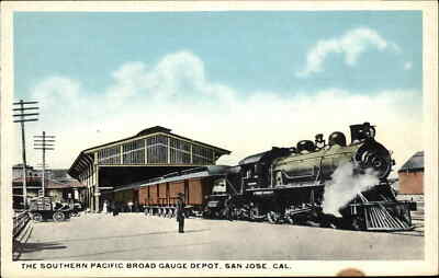 San Jose CA SP South Pacific Broad Gauge Depot Station c1920 Postcard
