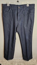 VTG Wrangler 36 x 30 USA MADE Dark Navy Wrancher Boot Cut Dress Jeans 82NV