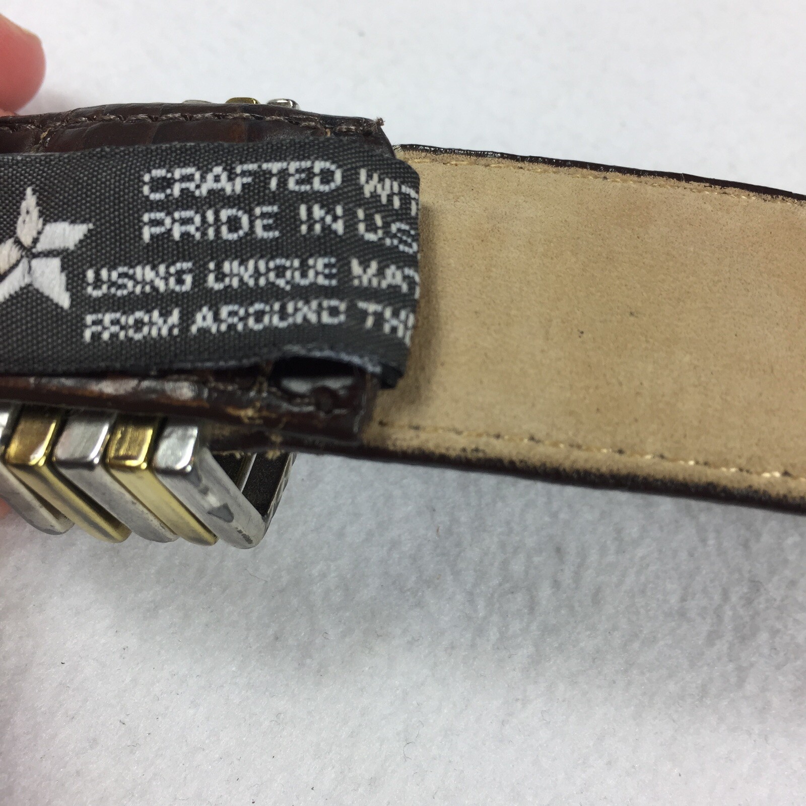 Brighton Leather Goods Belt with Silver Gold Hardware Size 28 / Small