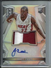 James Ennis 14/15 Panini Spectra Autograph Game Used Jersey Patch Rookie