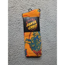 Santa Cruz Salba Tiger Club Athletic Crew Socks Yellow Gold Mens 9-11 Large New