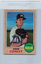 2017 Heritage #698 Adam Conley Miami Marlins Signed Auto *F9653
