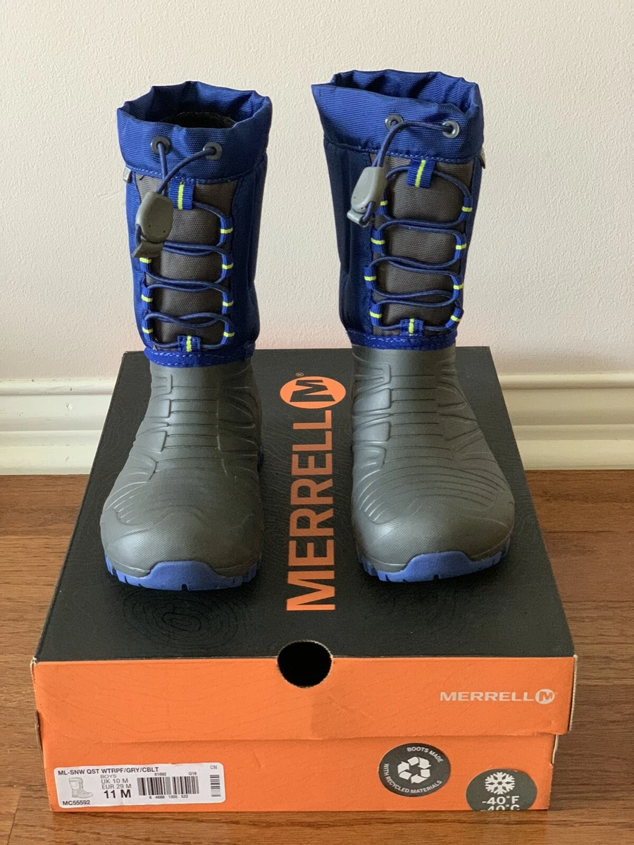 Merrell Snow Quest Toddler Boots Blue NEW Waterproof &amp; Warm -25F/ -32C Size 11 | eBay