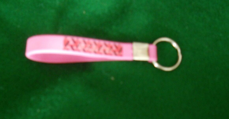 Keychain  ~  4.5  inch @ pink print strap