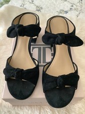 Slide Sandals Mules Black Suede 7.5 M