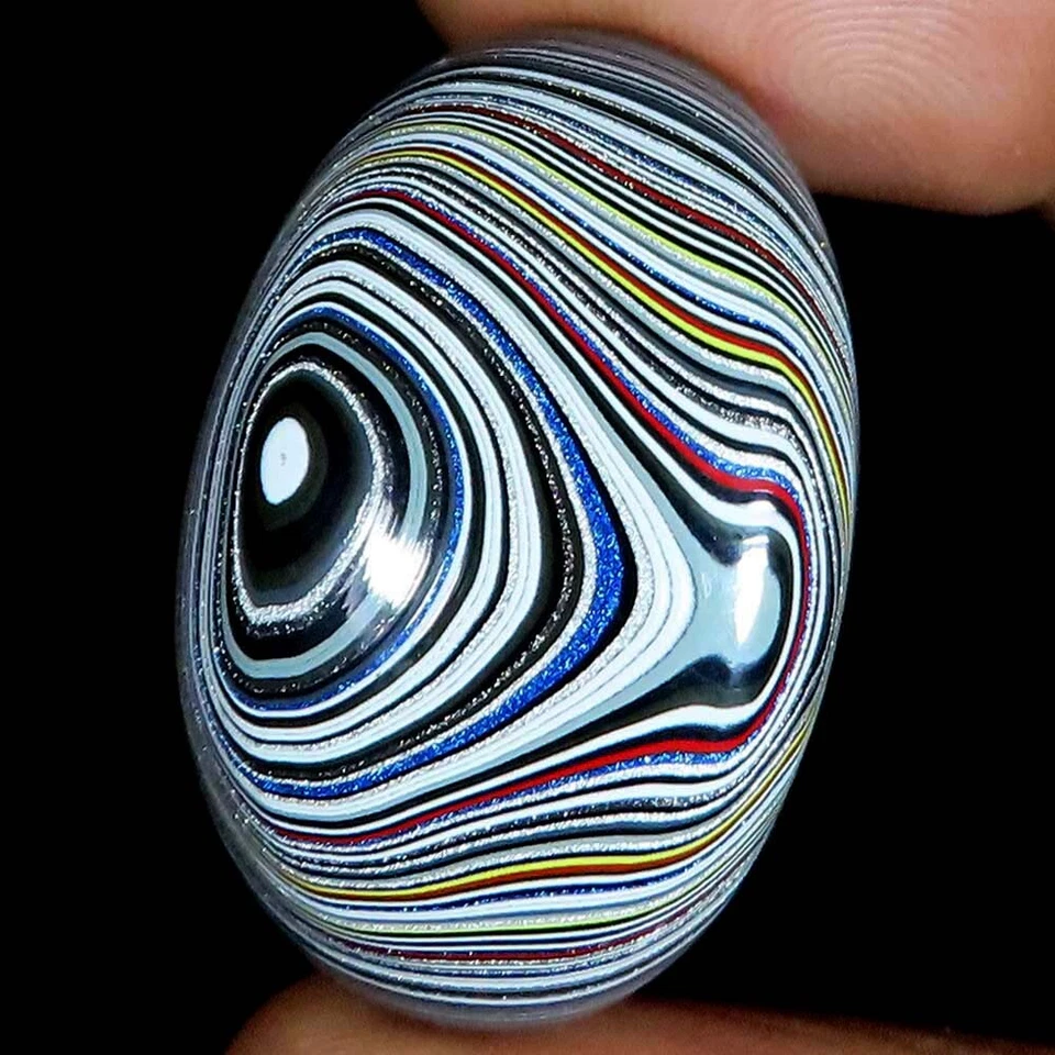FORDITE DETROIT AGATE 椭圆形凸圆形实验室制造的宝石 21.10 克拉 (20x31x07 毫米) — 第 2/4 张图片