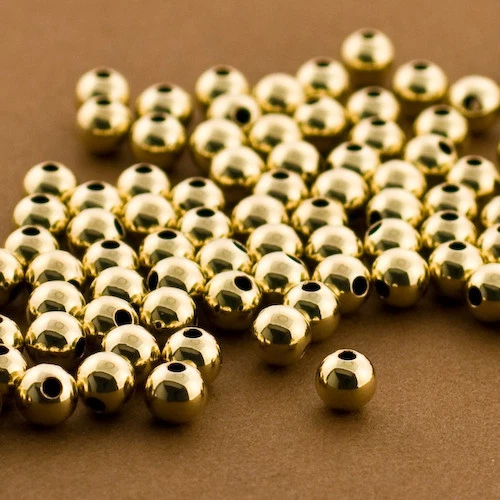 6mm Gold Beads. 300pc, Round. Seamless. Gold filled Beads. Spacers, Medium  Balls