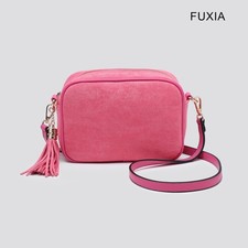 Vegan Suede Camera Bag Crossbody Bag with Tassel, Multiple Colours Available