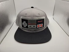 Nintendo NES Game Controller Snapback Hat Cap Gray Adjustable 