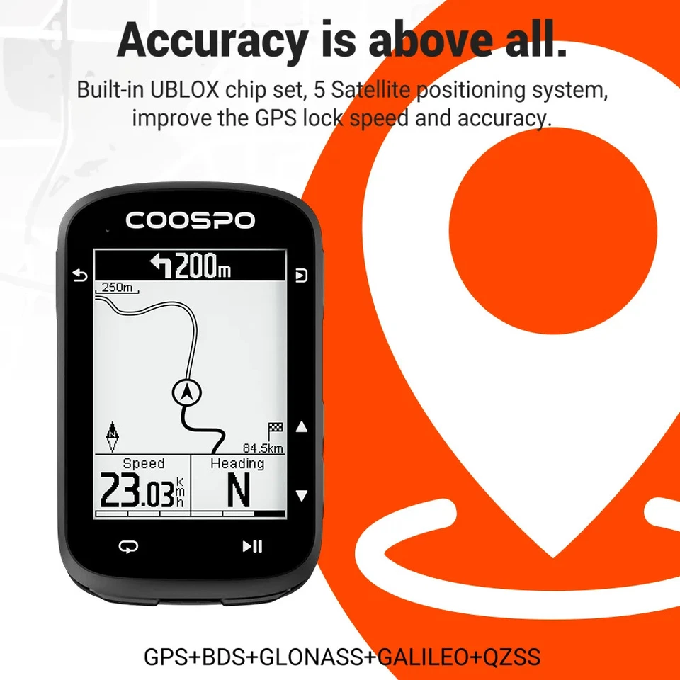 GPS Bike Computer 2.5 Inch Bicycle Wireless Speedometer Cycle Digital Stopwatch - Image 3 of 4