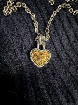Diamonds International Silber/Goldfarbene Herz Halskette 18'' 0,02 ct Diamant