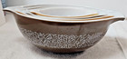 VTG Pyrex Woodland Brown Cinderella Mixing Bowl Set 441-444 (4 Pc, 1970s USA) NM