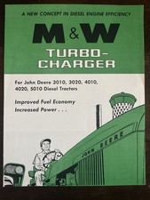 M & W Turbo Charger John Deere Diesel Tractor Brochure 1694R9/65