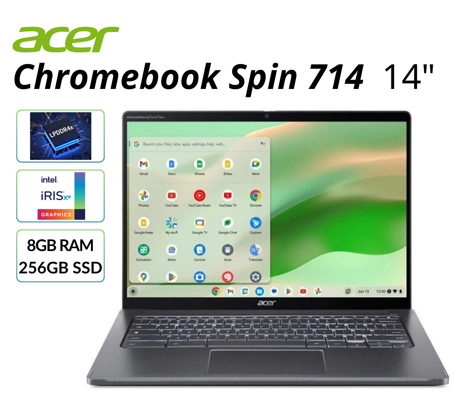 Acer Spin 714 14" Chromebook  Touchscreen Intel i5 8GB RAM 2