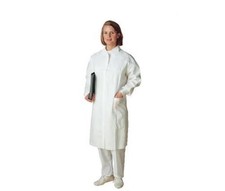 Case of 25 Precept Medical Fluidgard Lab Coat SMS White Medium M 12041 PPE Gown