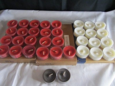 Lot 35 PARTYLITE Tealight Candles Iced Snowberries Winter Berries Red White