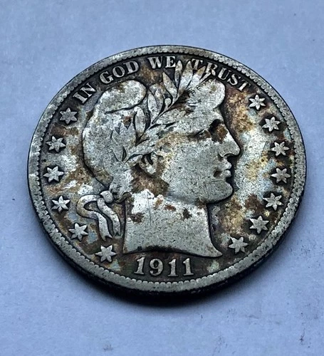 1911-S Barber Half Dollar Silver Fine Details 50cCoin Low Mintage! *03