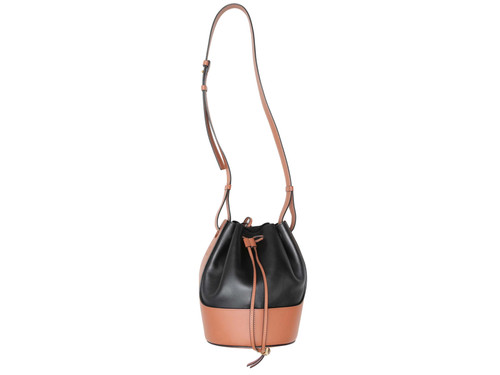 Black & Brown Loewe Balloon Crossbody Bucket Bag