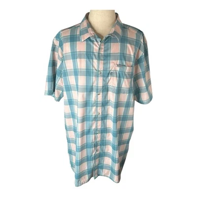 Columbia Mens Multicolor Checkered Short Sleeve Button Down Shirt Sz XLT - Image 1 of 4