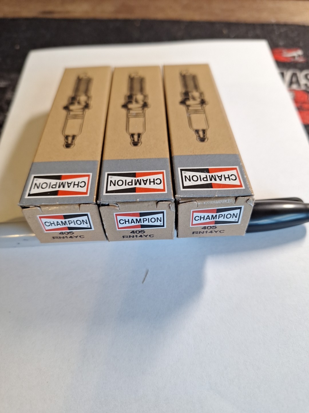 Pack Of 3 Champion Copper Plus Spark Plugs. RN14YC 405