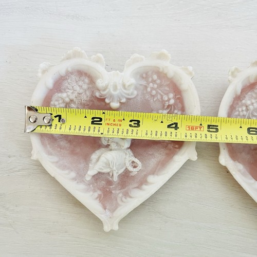 Vintage antike rosa echte Incolay Stein Wandtafeln Junge und Mädchen, viktorianisch - Bild 8 von 9