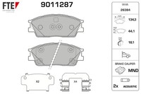 FTE Bremsbelagsatz Scheibenbremse 9011287 FüR KIA Soul 3 SK3 Mpi