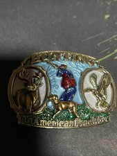 VINTAGE 1986 Hunting An American Tradition  Full Color 1817 BELT BUCKLE