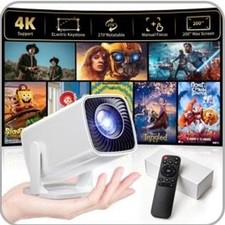 Mini Projector 4K Support Multimedia LED with 270 Rotatable Design- 9016