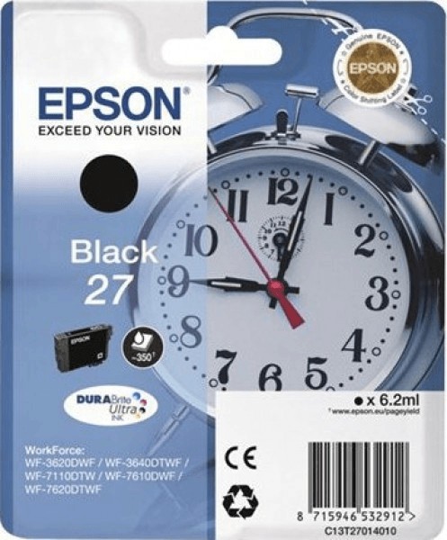 Original Epson 27 Original Druckerpatrone C13T27014012 Schwarz Angebot Neu!!!-image