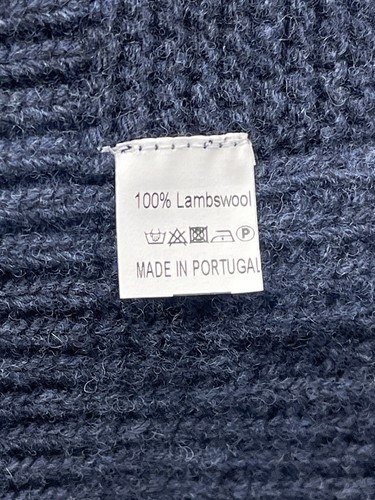 Sferra PETTRA Midnight 100% Lambswool Knit Soft Ribbed Throw Blanket 50x70" New - Picture 4 of 5