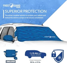 FrostGuard Deluxe | Full-Coverage Car Windshield Cover, XL - Blue, 41" x 68"