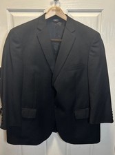 Joseph  Feiss Gold 100 Wool Men  s Black Blazer Size 48 Short Classic Luxury