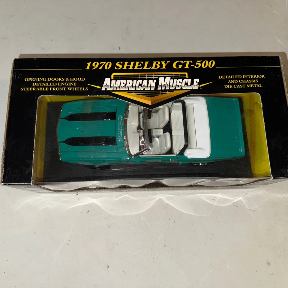 American Muscle 1970 Shelby GT-500 1:18 Scale Die Cast Exclusive Color Teal Blue - Image 2 of 4