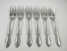 Oneida Community CHATELAINE 6 Salad Forks Glossy Stainless Steel Flatware