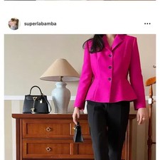 Lalambarum Pink Wool Silk Pebble Jacket L Official
