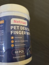 New/Sealed Netrue Pet Dental Finger Wipes 60 count Exp: 10/2026 Free Ship
