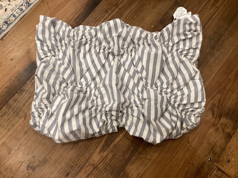 Pottery Barn Teen Sham STANDARD Stripes Blue Cotton Emily Meritt