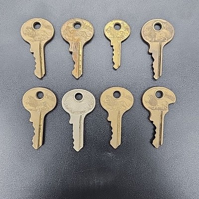 Lot Of 8 Vintage Master Lock Keys Walking Lion