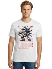 Cybernetic-Evolution Mens Graphic Tee,100% Cotton,Casual Summer Wear