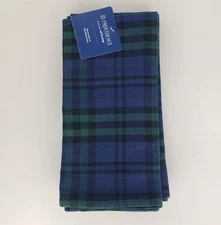 Providence Set of 4 Napkins Plaid 19" Blue/Green 100% Cotton Holiday At Home