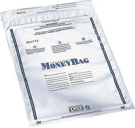 Bolsas de depósito evidentes de manipulaciones Pm Company 9 x 12 plástico transparente 100 por paquete 58002 - Imagen 2 de 2